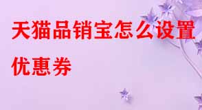 天貓品銷寶怎么設置優(yōu)惠券