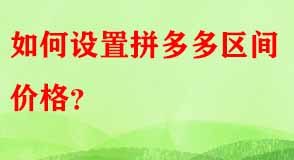 如何設(shè)置拼多多區(qū)間價格