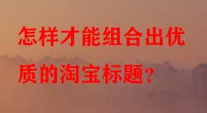 怎樣才能組合出優(yōu)質(zhì)的淘寶標(biāo)題